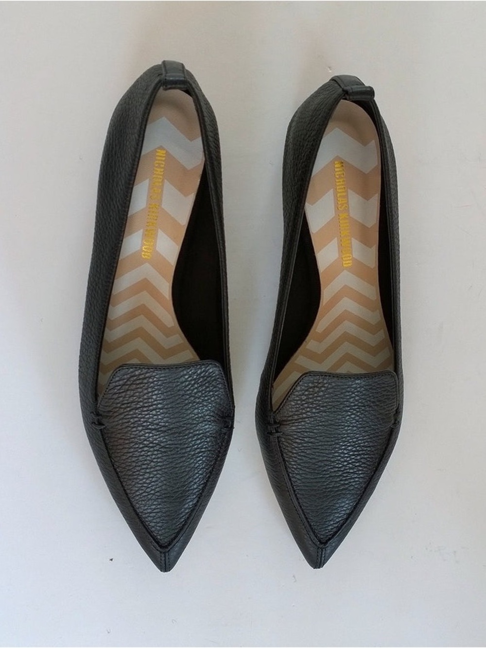 Nicholas Kirkwood Black Leather Beya Loafers With Gold Trim On The Heel + A 🎁